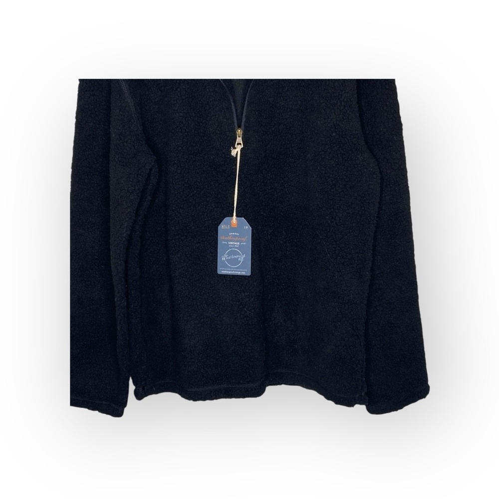 new Weatherproof ๐ Vegan Sherpa 1/4 Zip Pullover Sweatee Sweatshirt ๐ Black - Picture 5 of 16